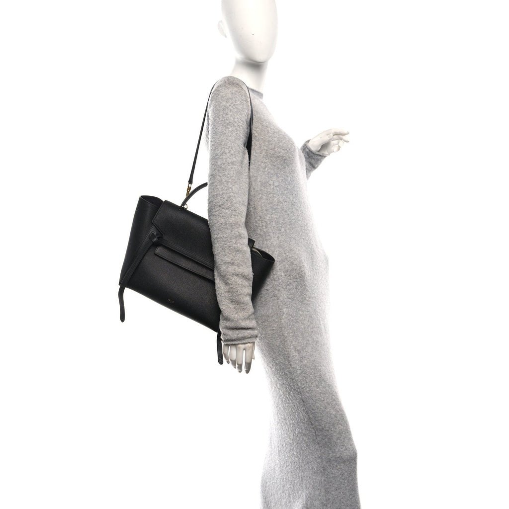 Grained Calfskin Mini Belt Bag Black