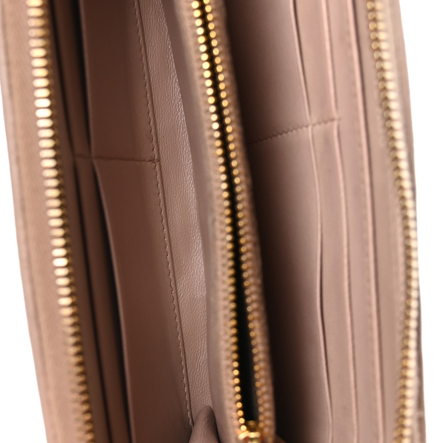 Nappa Matelasse Zip Around Wallet Pomice
