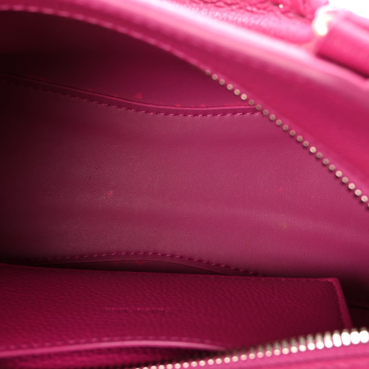 Grained Calfskin Neo Classic Silver Hardware Mini City Fuchsia