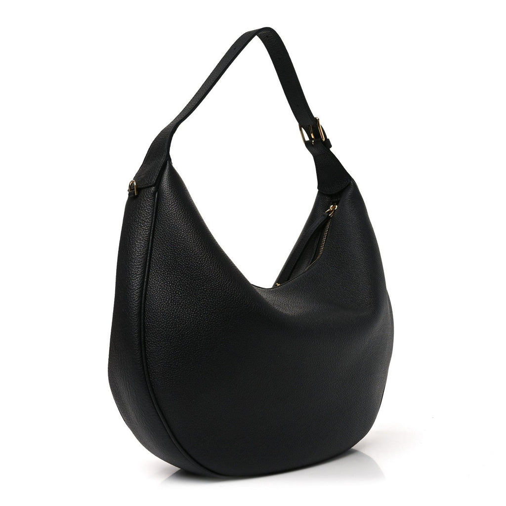Supple Grained Calfskin Large Lulu Shoulder Bag Black