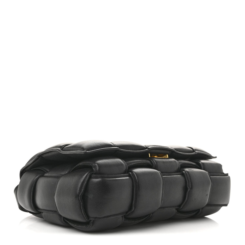 Nappa Maxi Intreccio Padded Cassette Crossbody Bag Black