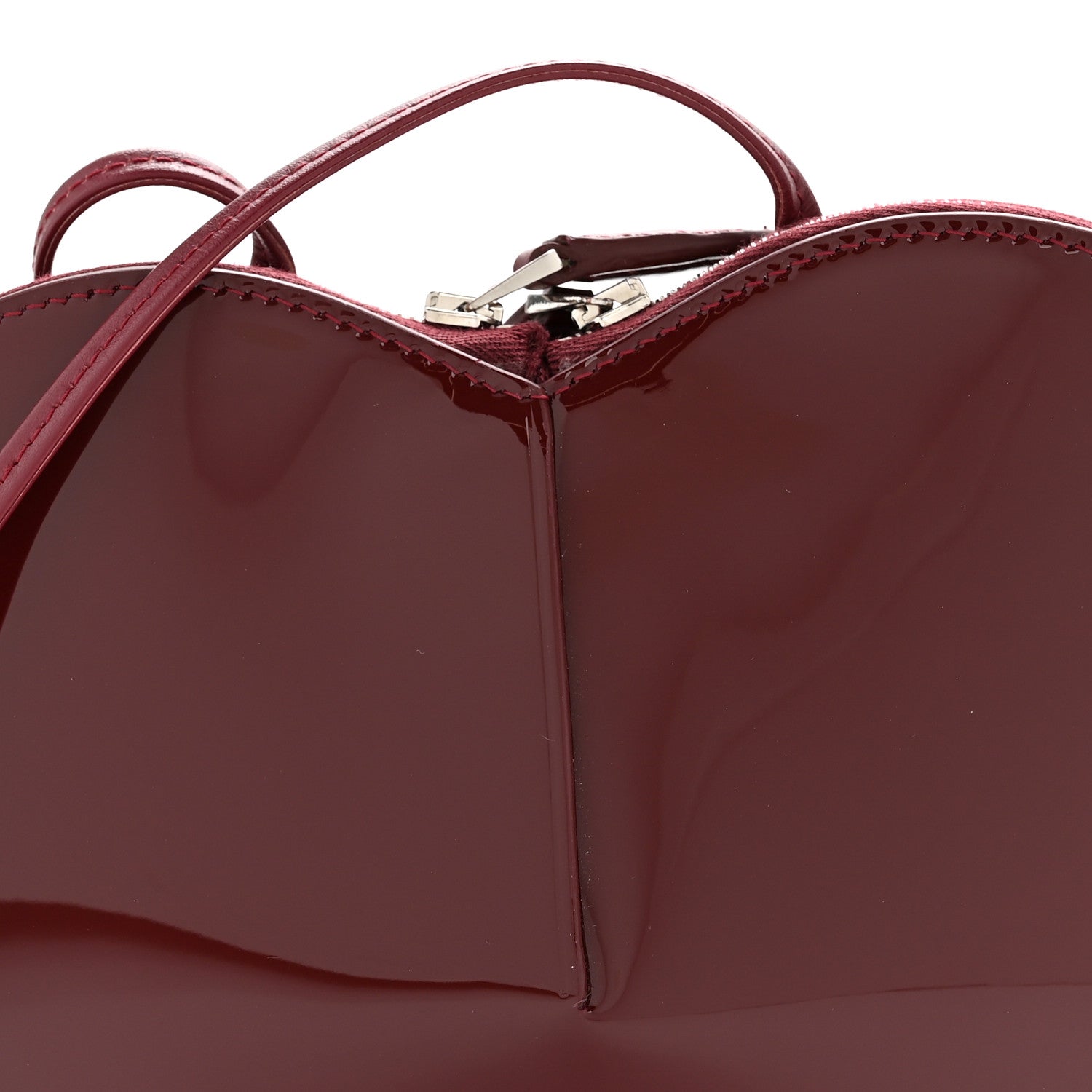 Patent Calfskin Le Coeur Bag Garnet Red