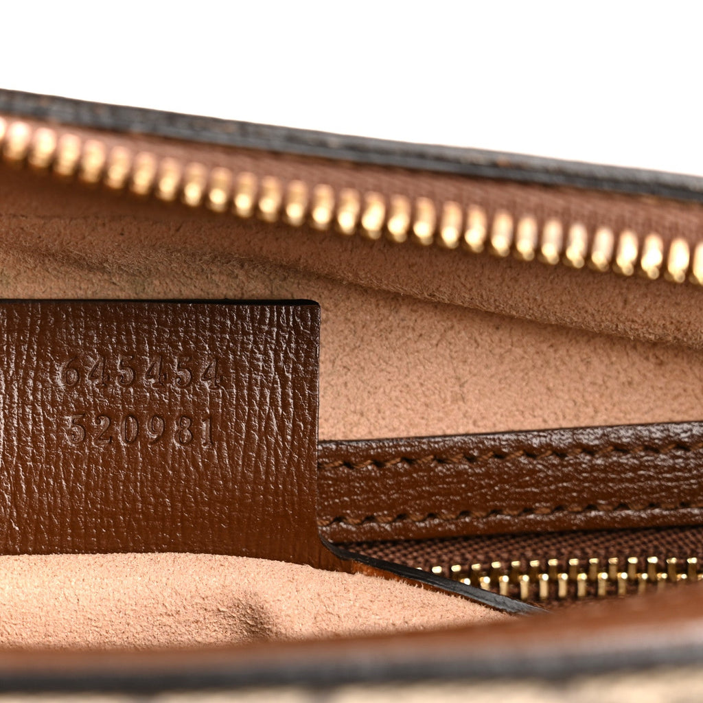 GG Supreme Monogram Small Horsebit 1955 Shoulder Bag Beige Brown Sugar