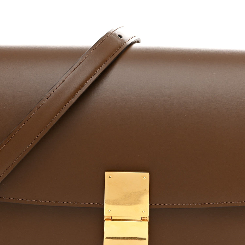 Box Calfskin Medium Classic Box Flap Bag Camel