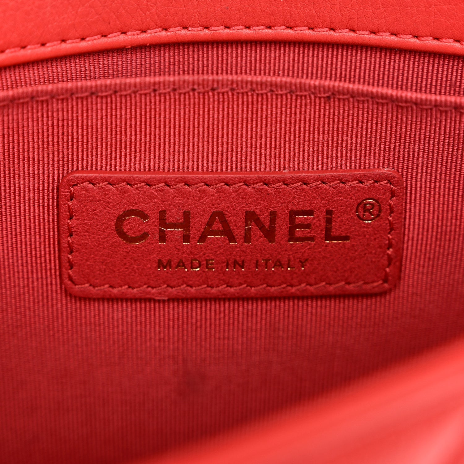 Calfskin Quilted Flap Waist Bag Red