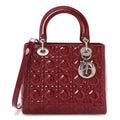 Patent Cannage Medium Lady Dior Red
