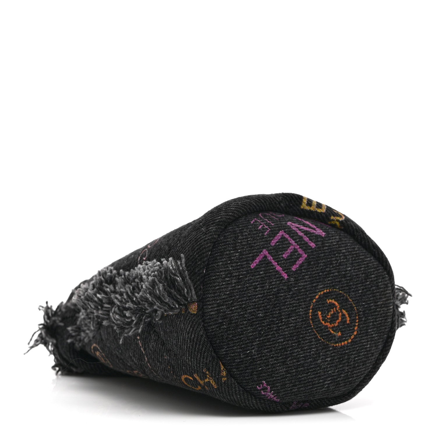 Denim Quilted Mood Mini Bucket With Chain Black Multicolor