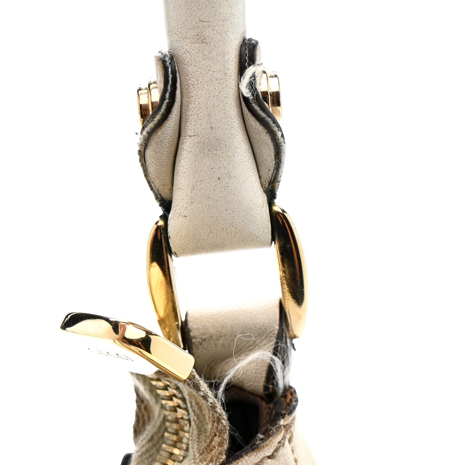 Monogram Medium D Gold Ring Hobo White