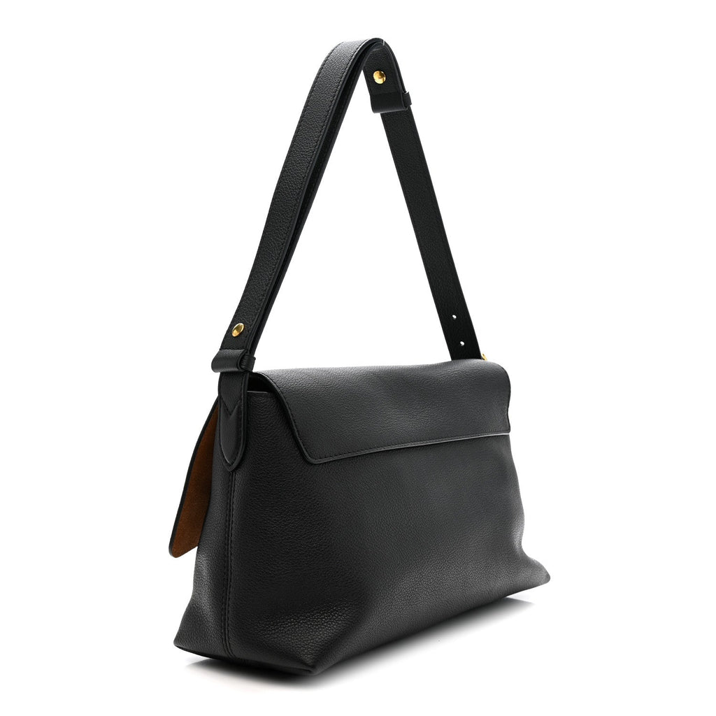Grained Calfskin Low Key Messenger Black