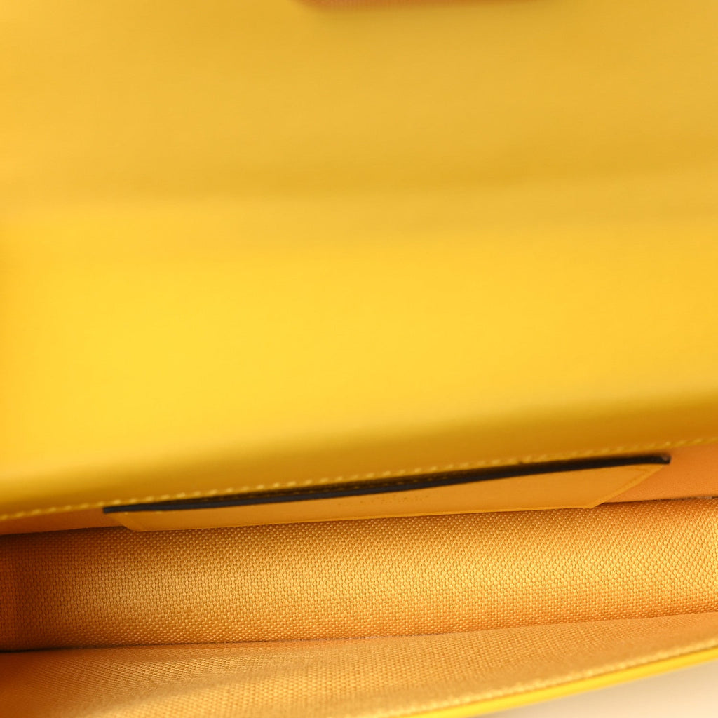GG Monogram Scratch Lux Calfskin Mini Luce Shoulder Bag Yellow