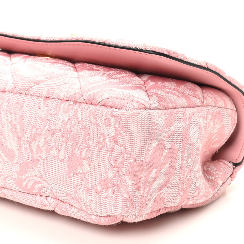 Baroque Jacquard Quilted Small Medusa Shoulder Bag Baby Pink