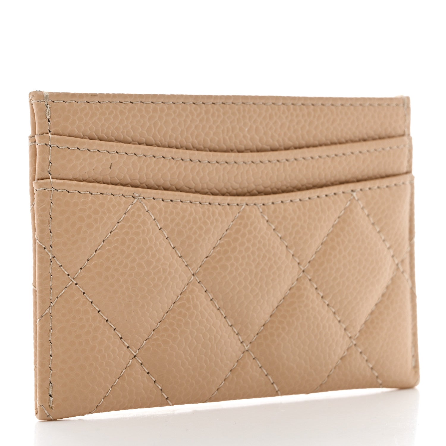 Caviar Quilted  Holder Beige