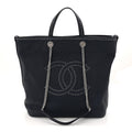Calfskin Large Coco Eyelets Shopping Tote Navy