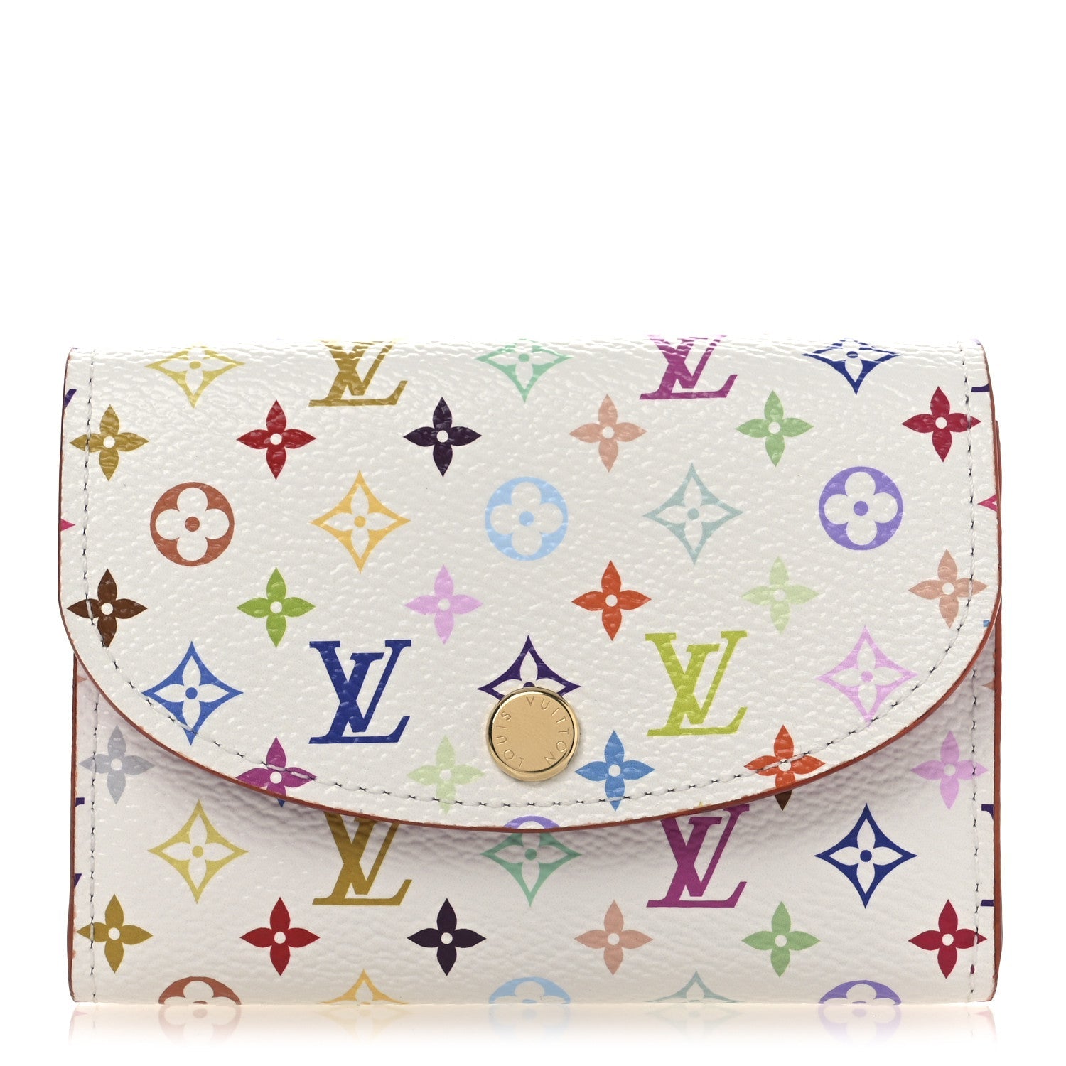 LV X TM Monogram Multicolor Rosalie Coin Purse White Kawaii Pink