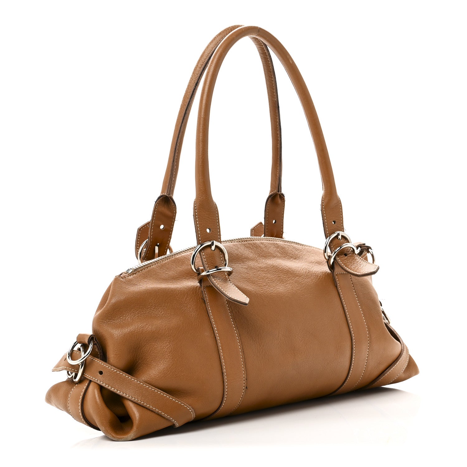 Soft Calf Top Handle Satchel Brown