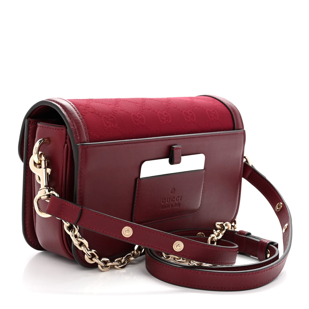Crepe Wool Silk GG Monogram Go Small Shoulder Bag Rosso Ancora