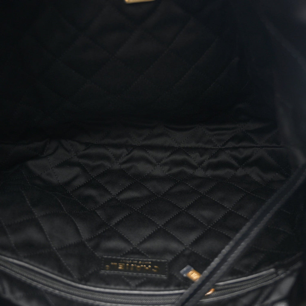 Shiny Calfskin Quilted Small Chanel 22 Black