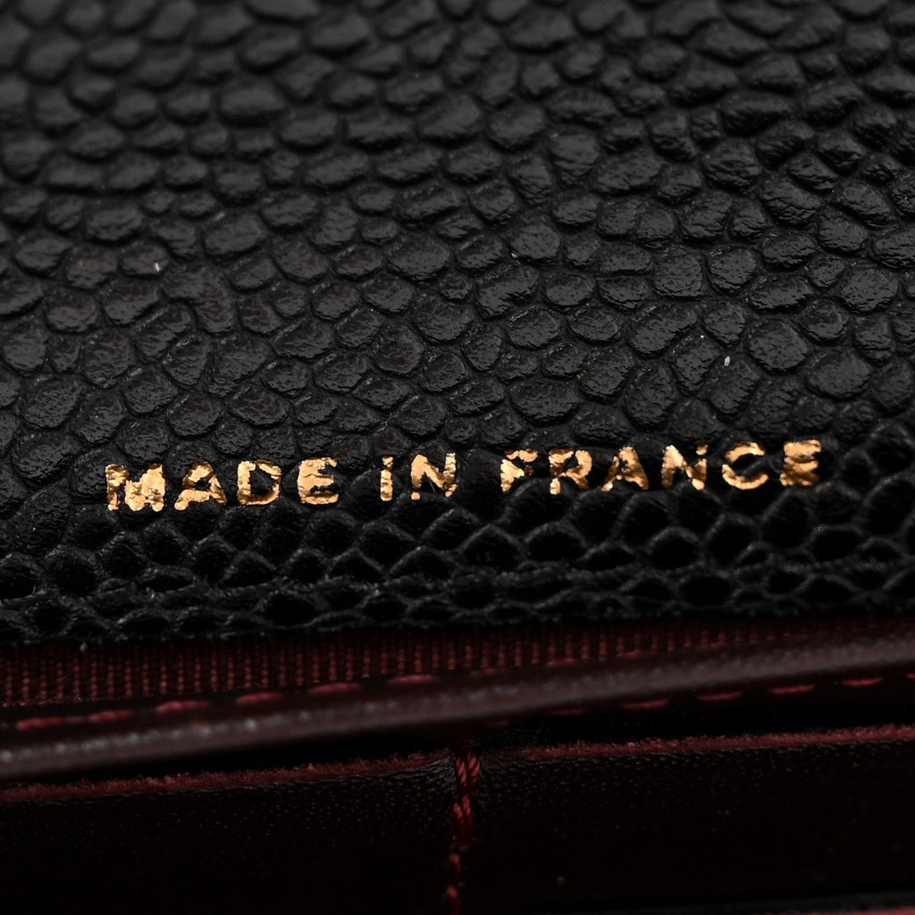 Caviar Quilted Large Gusset Flap Wallet Black