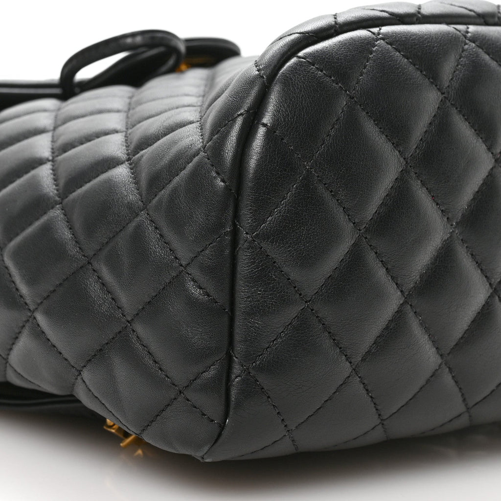 Lambskin Quilted Small Urban Spirit Backpack Black