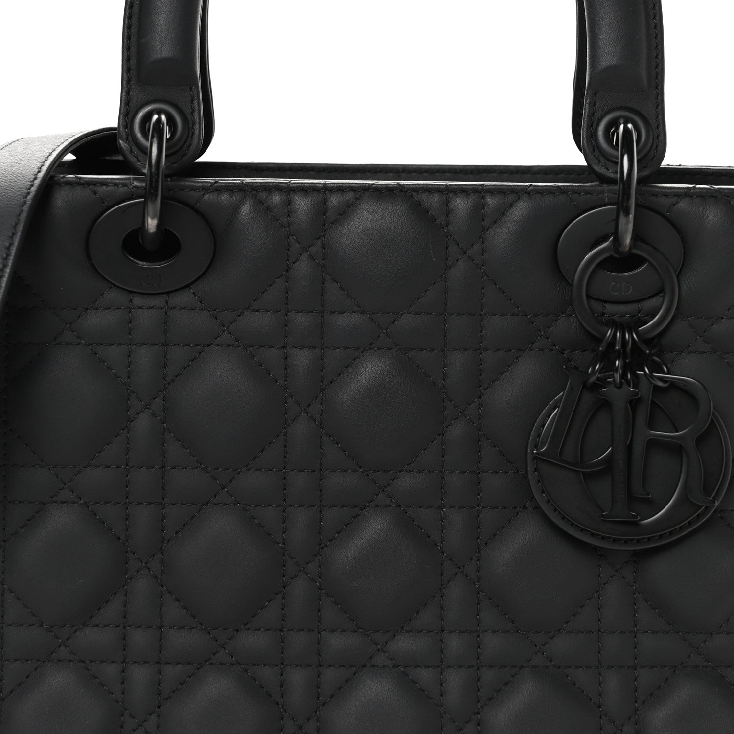 Ultra Matte Calfskin Cannage Medium Lady Dior Black