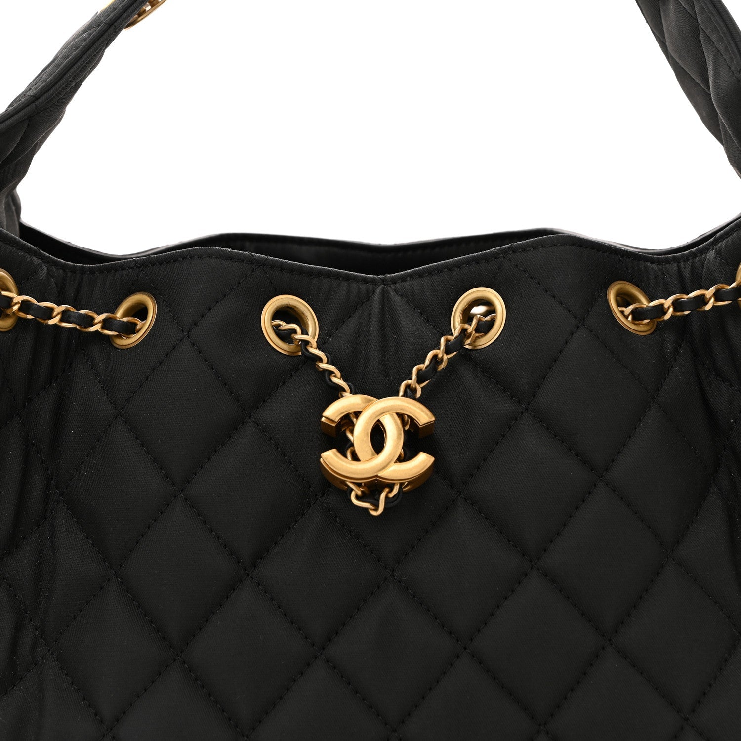 Canvas Quilted Small Chanel 25 Handbag Black