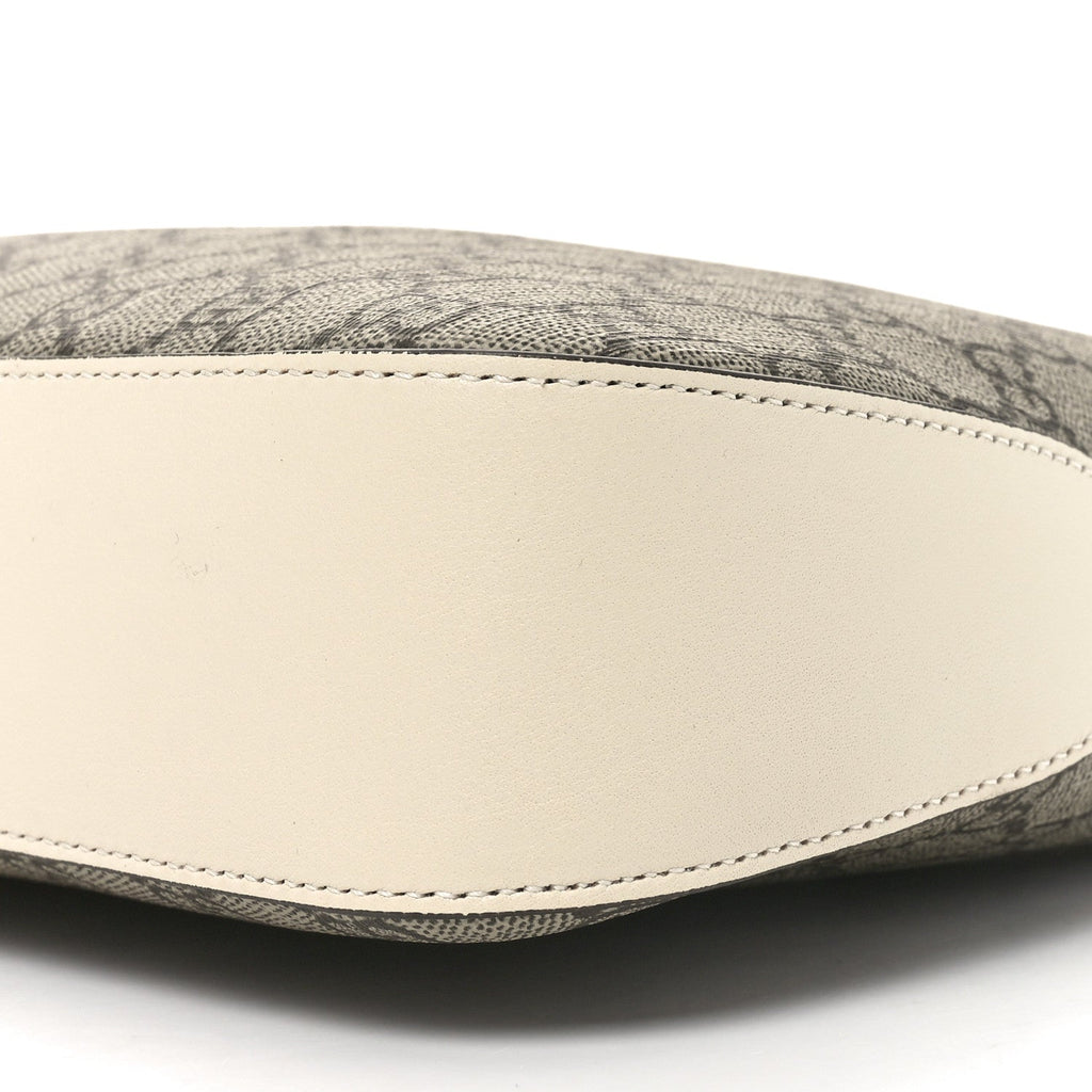 GG Supreme Monogram Moon Calfskin Medium Padlock Shoulder Bag Beige Ebony Mystic White