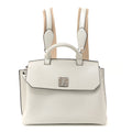 Grained Calfskin Medium Milla Convertible Backpack White Flake