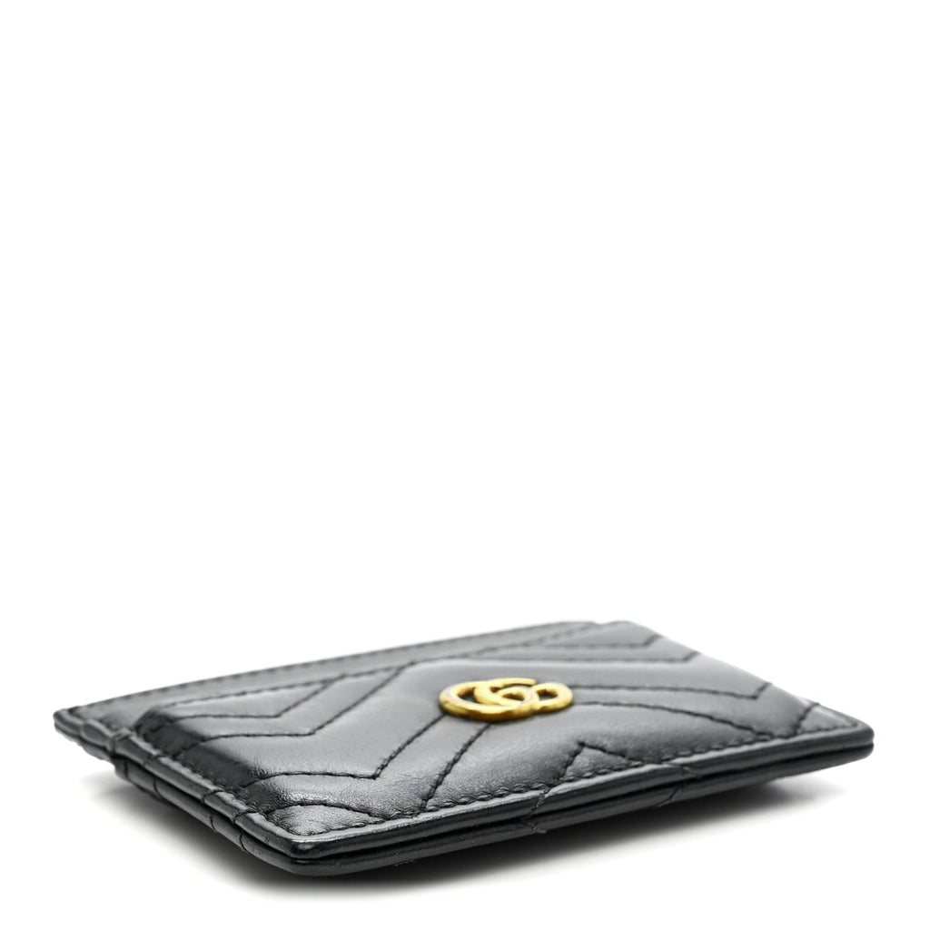 Calfskin Matelasse GG Marmont  Holder Black