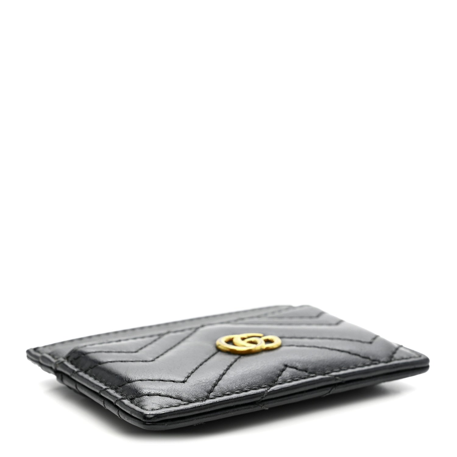 Calfskin Matelasse GG Marmont  Holder Black