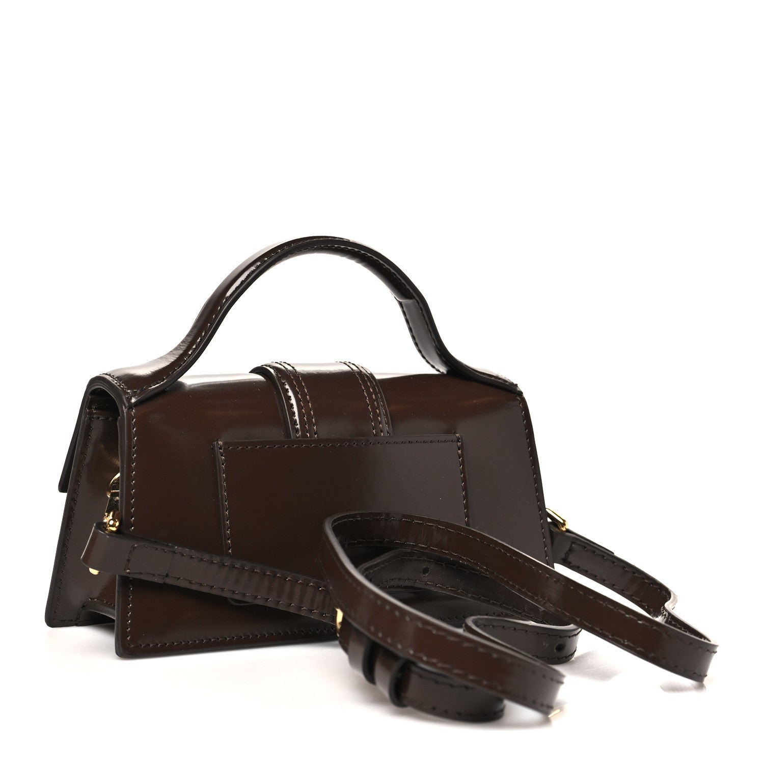 Glazed Calfskin Le Bambino Dark Brown