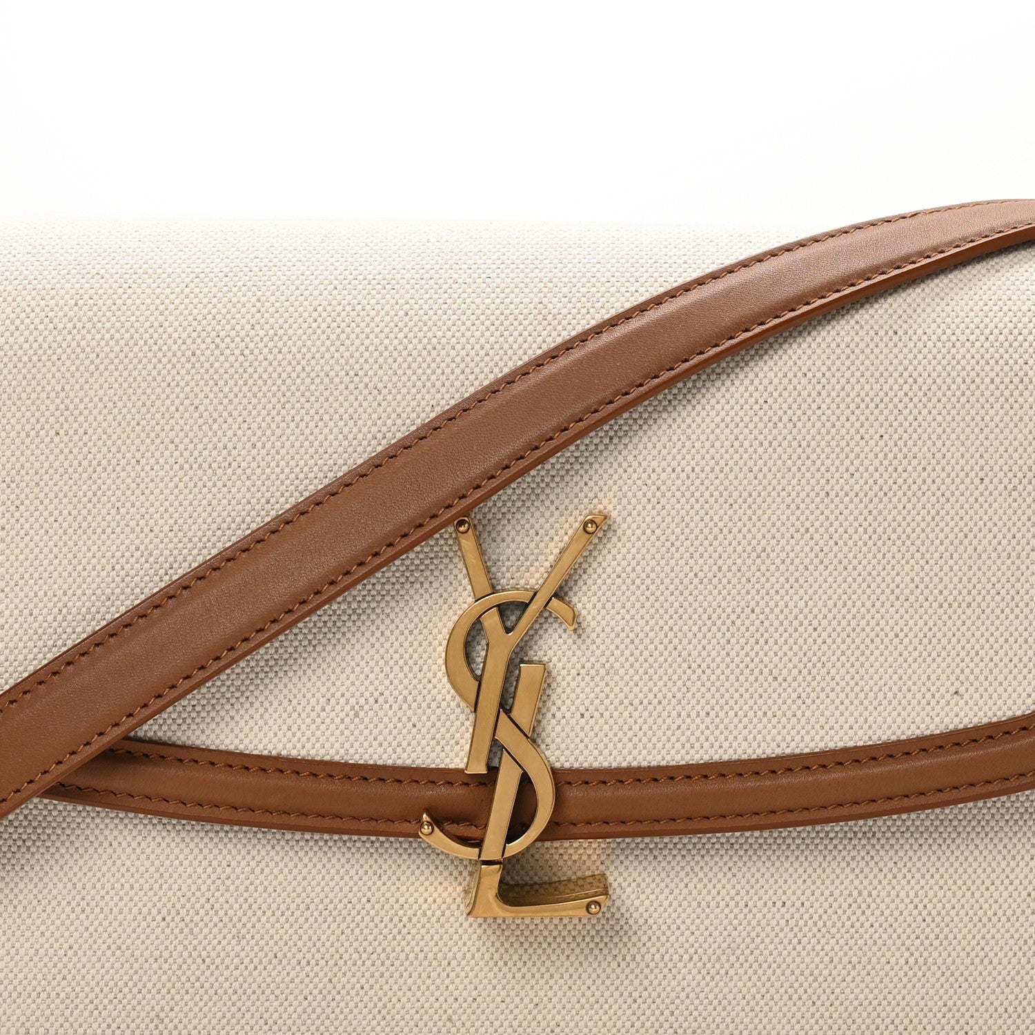 Linen Calfskin Monogram Small Solferino Satchel Greggio Brick