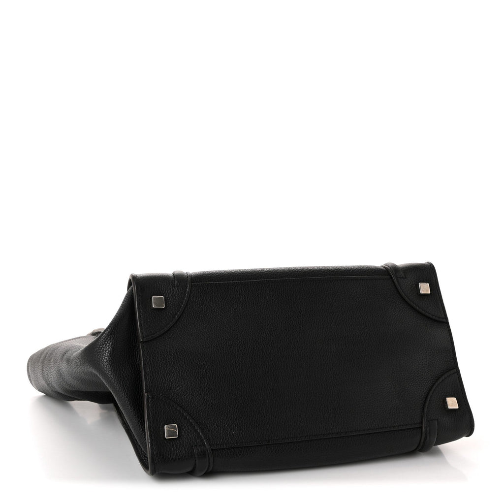 Drummed Calfskin Mini Luggage Black