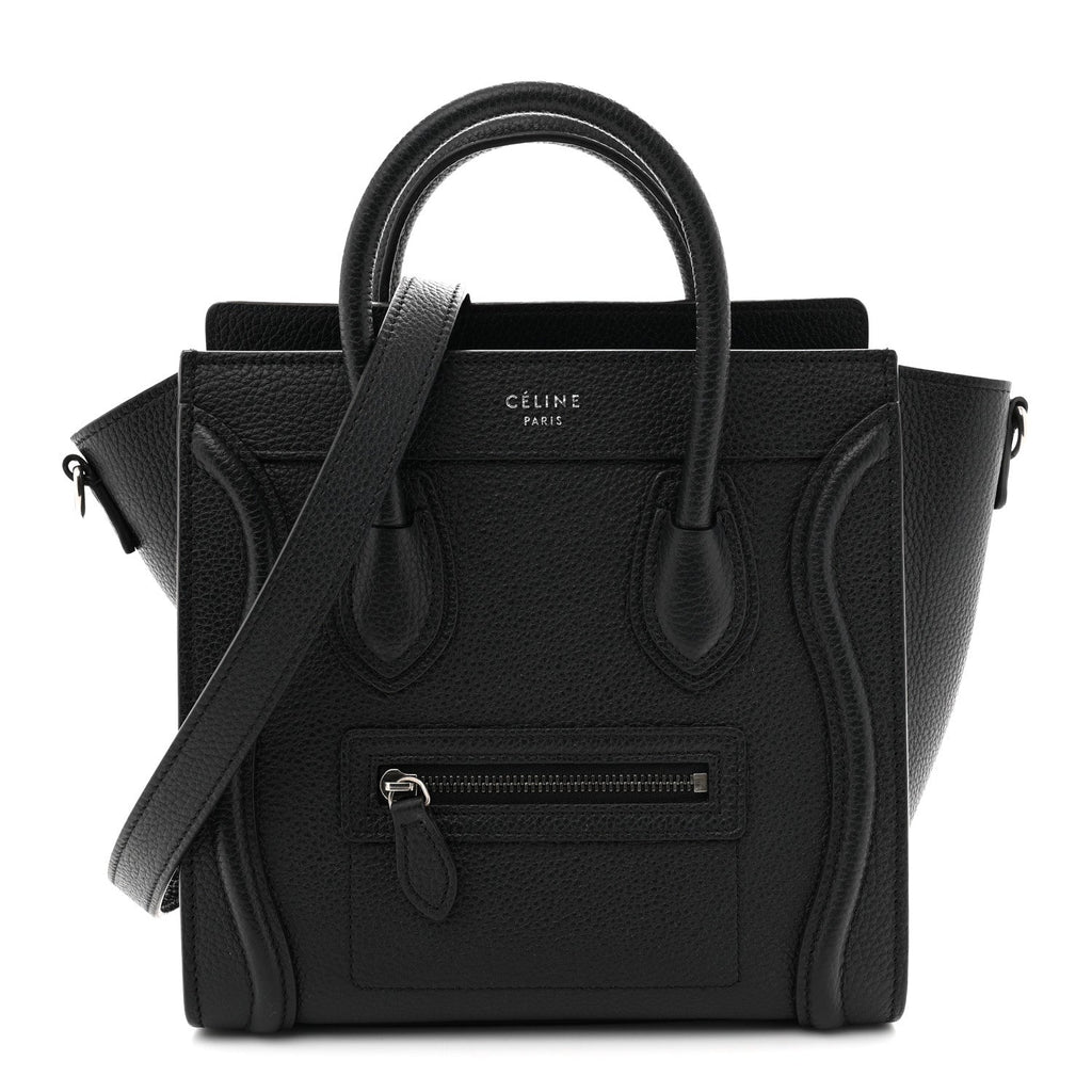 Drummed Calfskin Nano Luggage Black