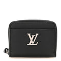 Calfskin Lockme Zippy Coin Purse Black