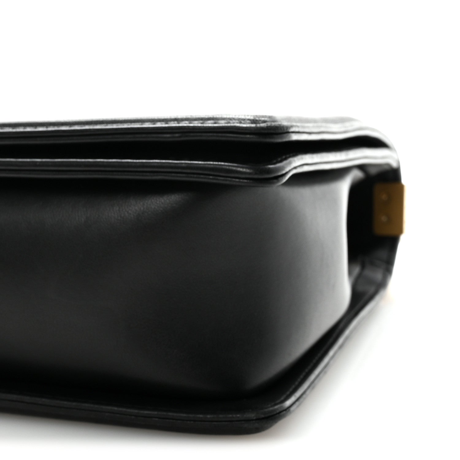 Lambskin Quilted Large Boy Flap Black