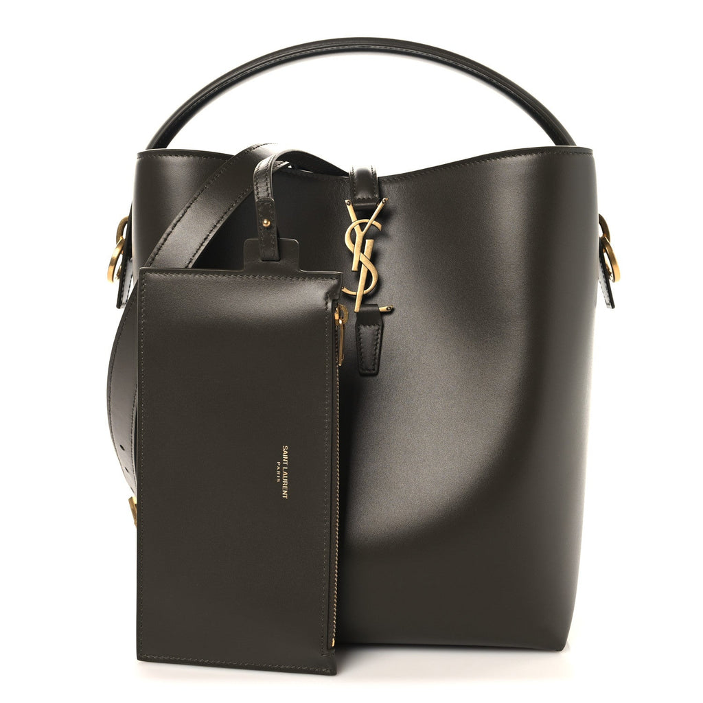 Shiny Calfskin Le 37 Bucket Bag Deep Musk