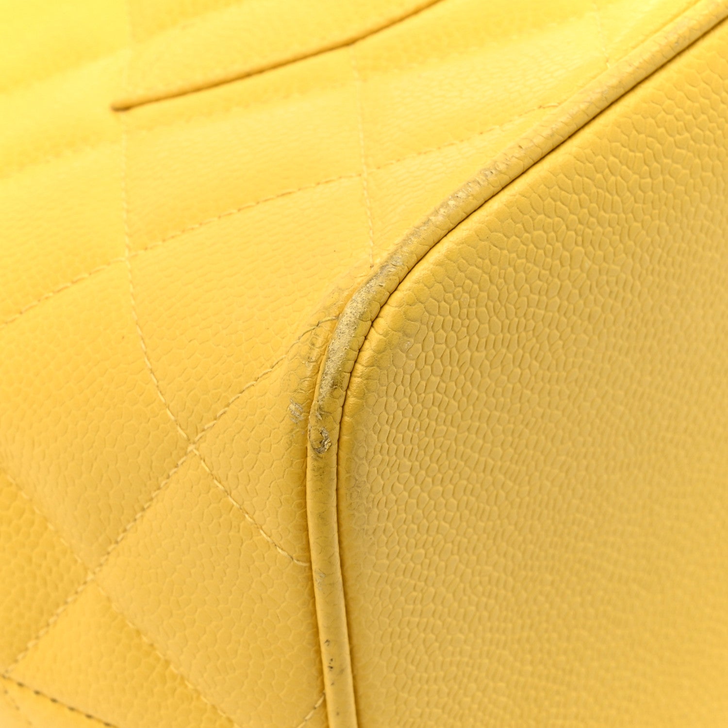 Caviar Quilted Medallion Tote Yellow