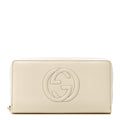 Pebbled Calfskin Soho Zip Around Wallet Off White