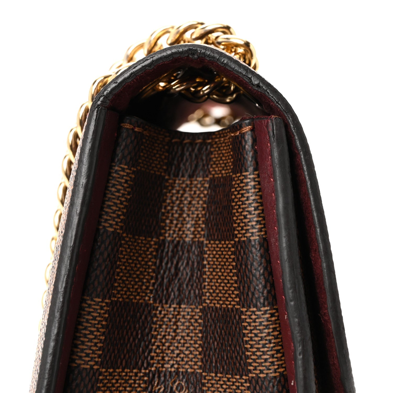Damier Ebene Cuir Taurillon Wight Bordeaux