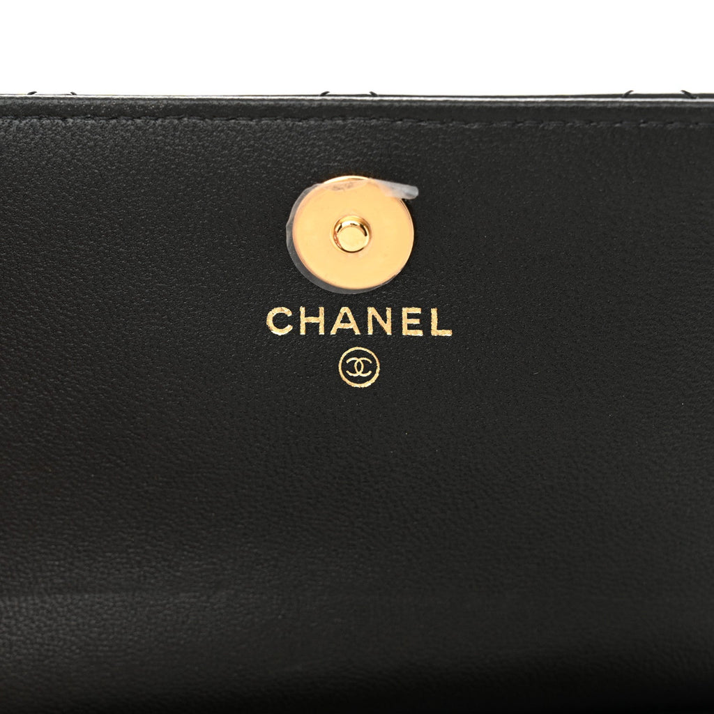 Patent Quilted Frame Clutch Flap With Chain Black