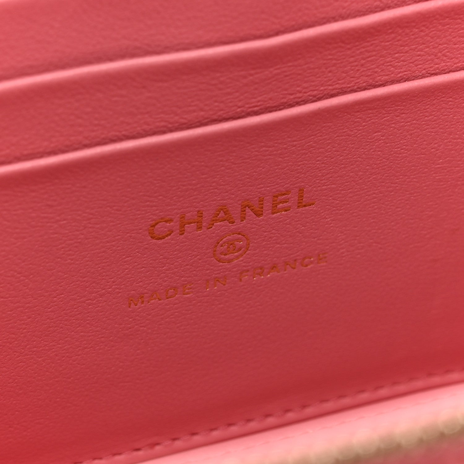 Lambskin Quilted Small Top Handle Vanity Case With Chain Pink