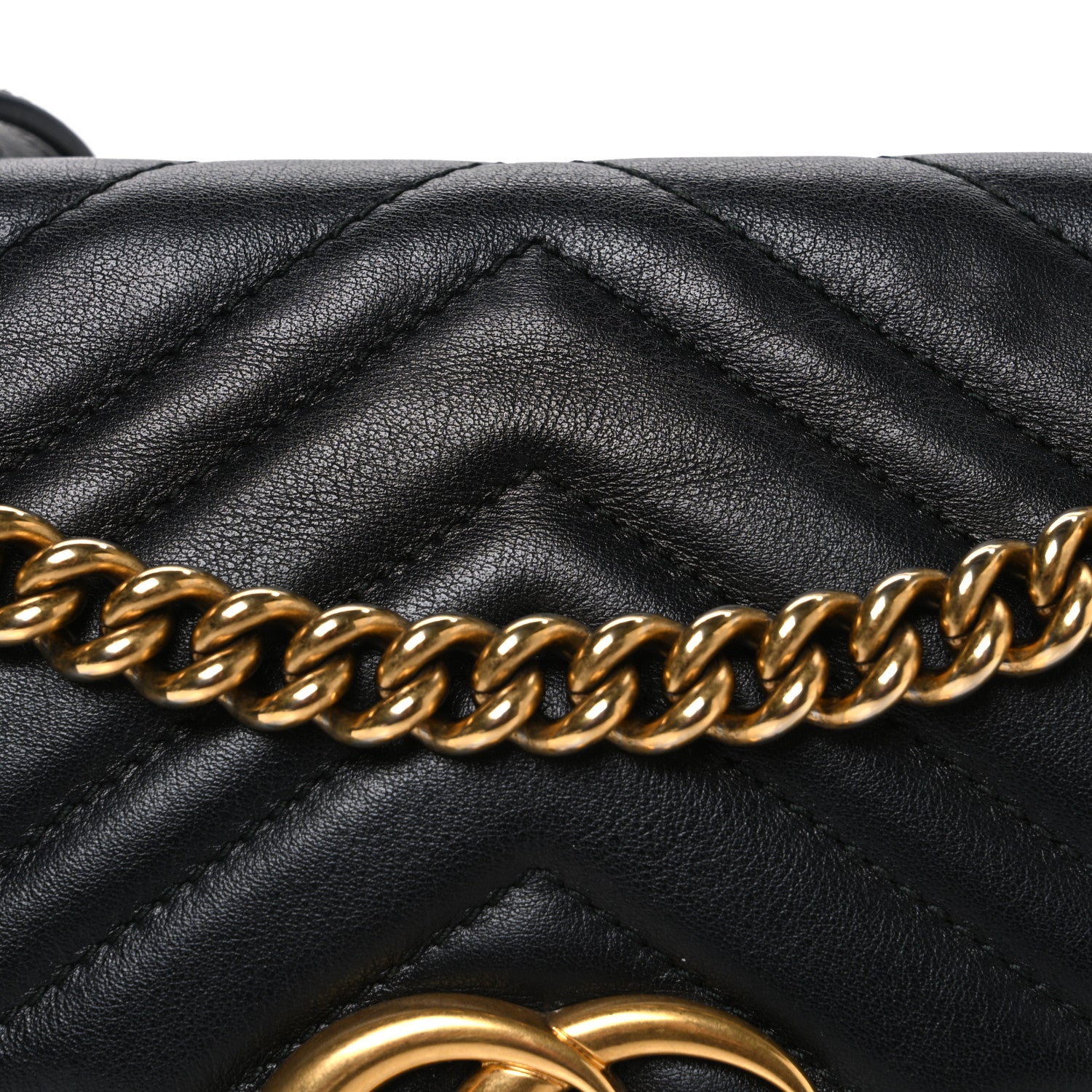 Calfskin Matelasse Small GG Marmont Shoulder Bag Black