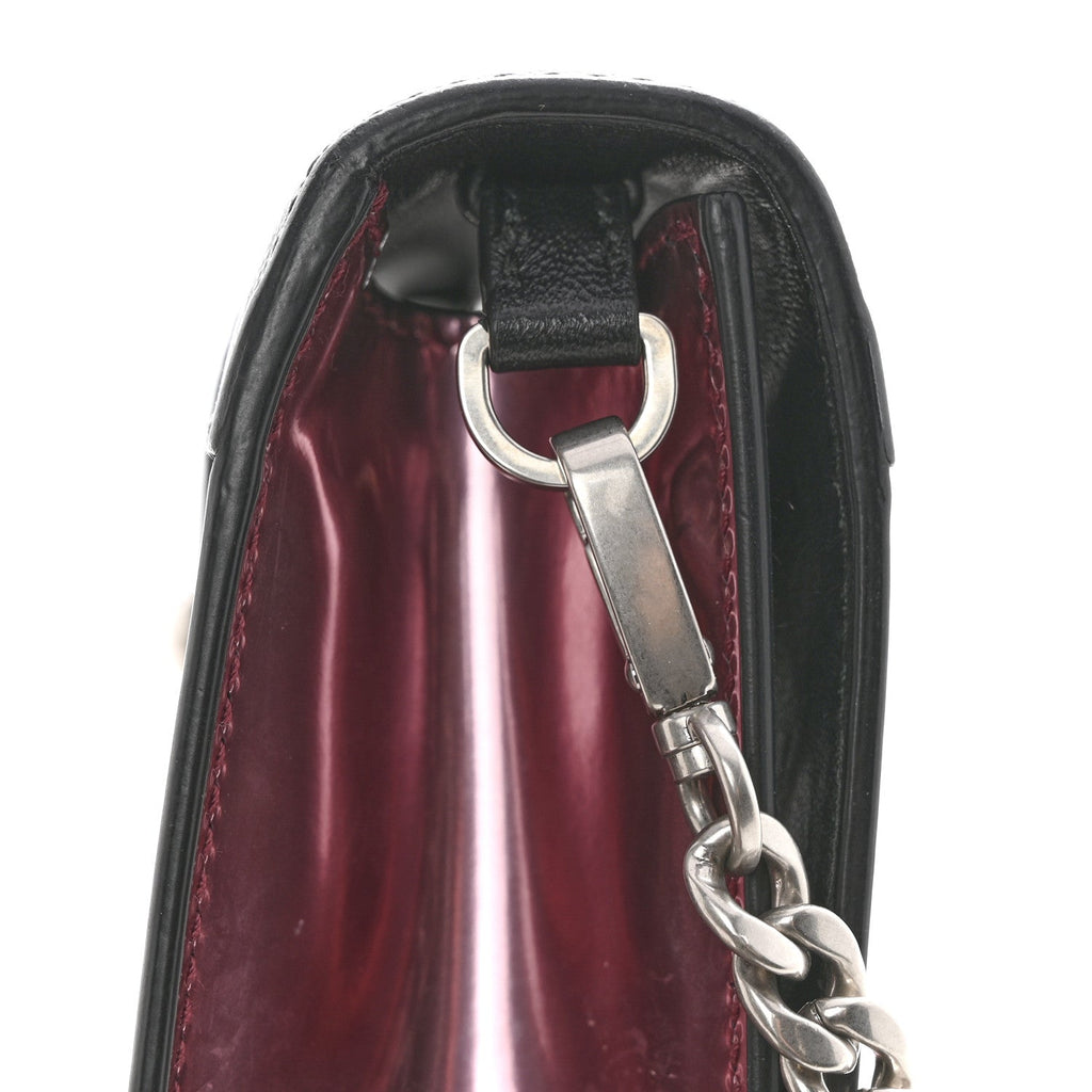 Metallic Vitello Saffiano Cahier Bag Ibisco Black