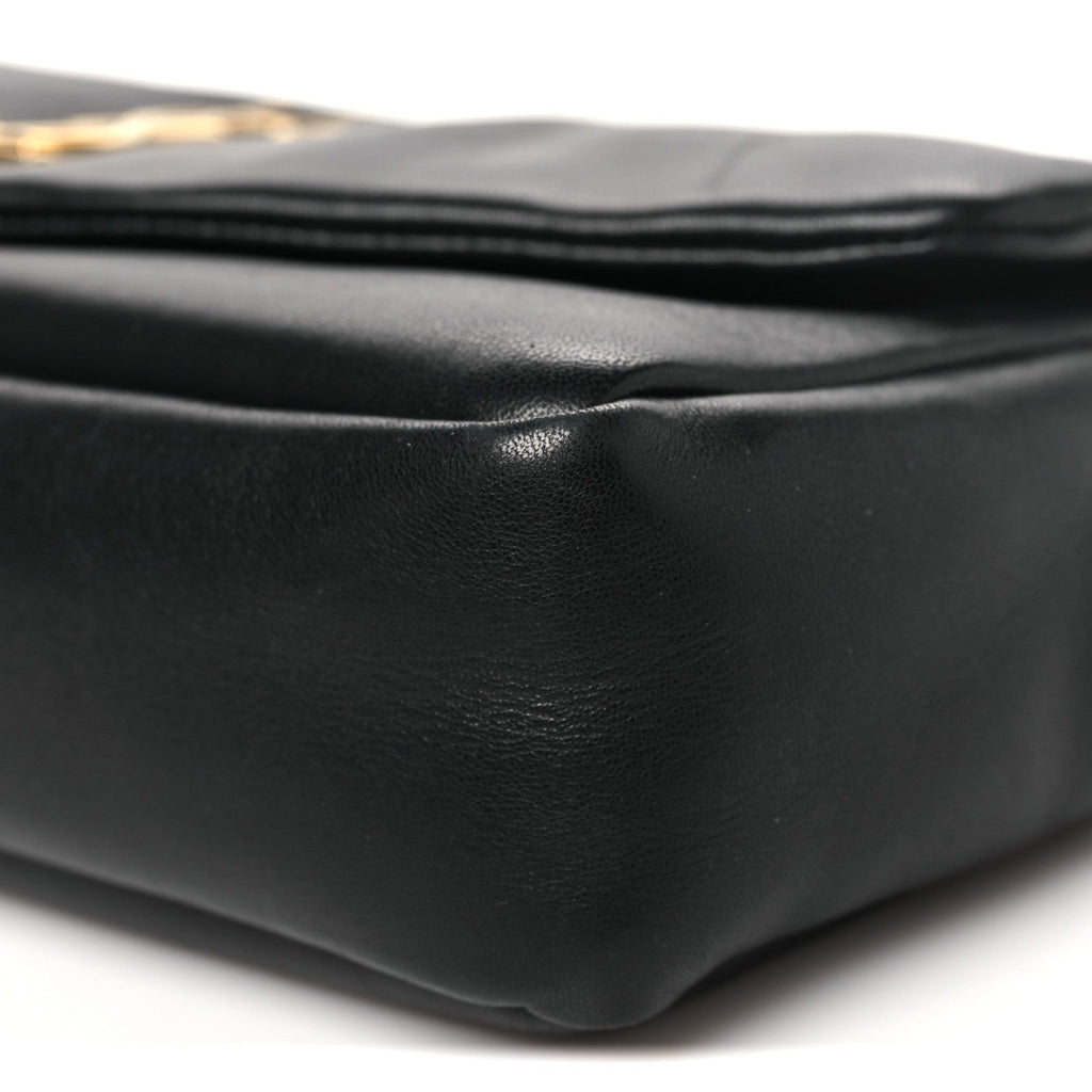 Plunged Lambskin Calypso Black