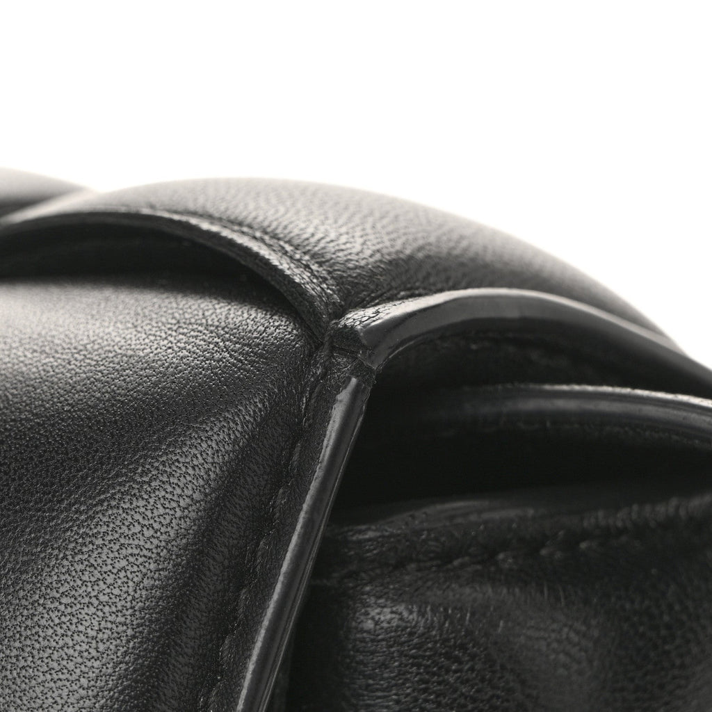 Nappa Maxi Intreccio Padded Cassette Crossbody Bag Black