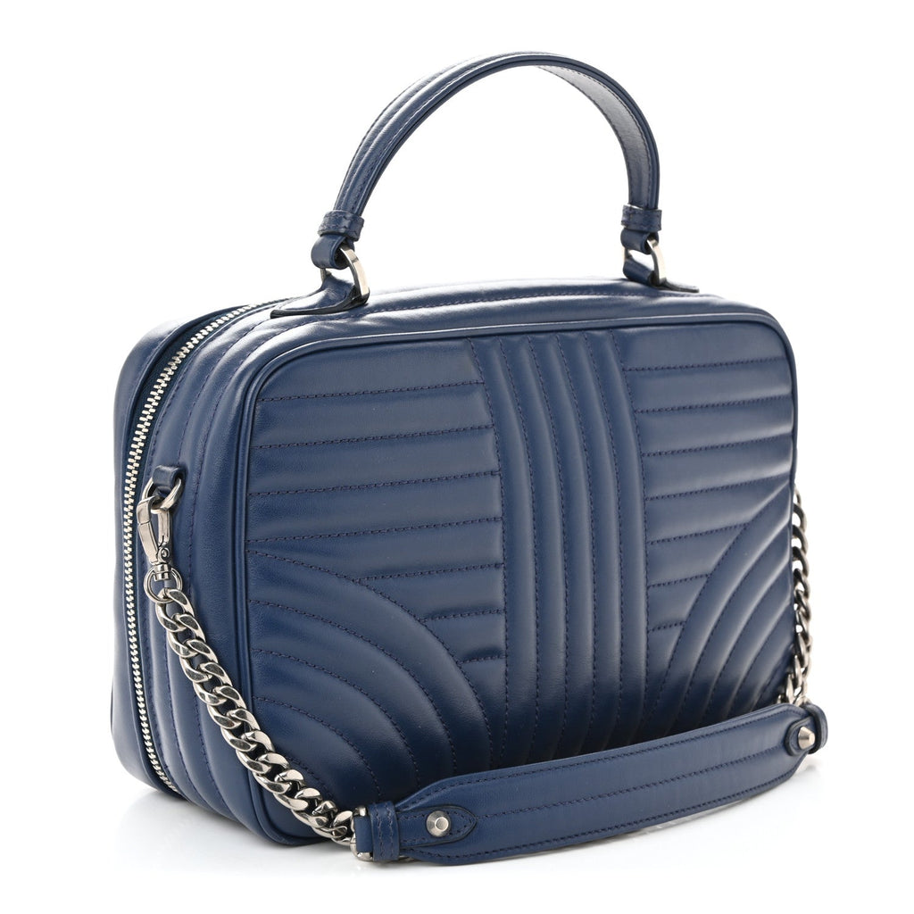Soft Calfskin Impunture Diagramme Camera Bag Bluette