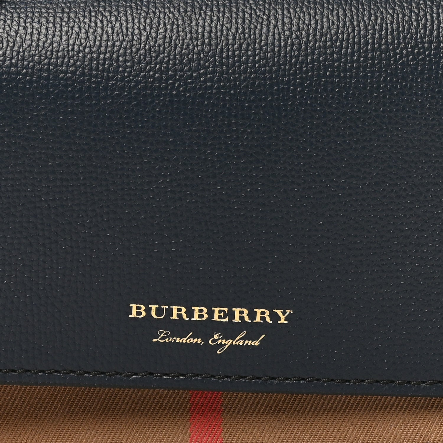 Derby Calfskin House Check Mini Hampshire Wallet On Chain Ink Blue