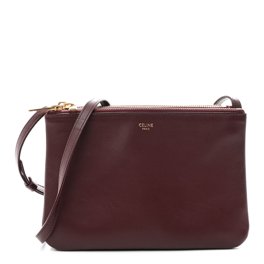 Lambskin Small Trio Crossbody Bag Burgundy