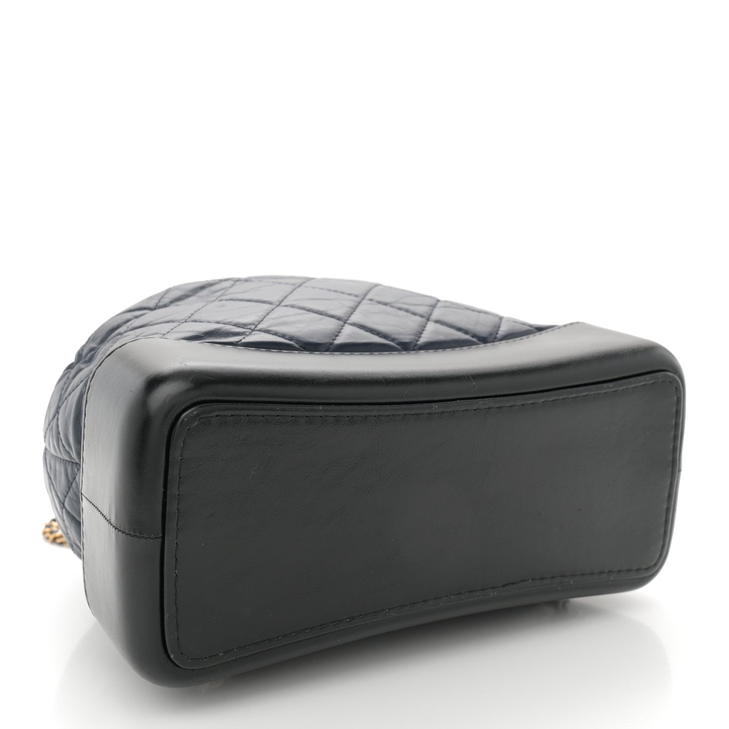 Aged Calfskin Quilted Gabrielle Backpack Navy Black