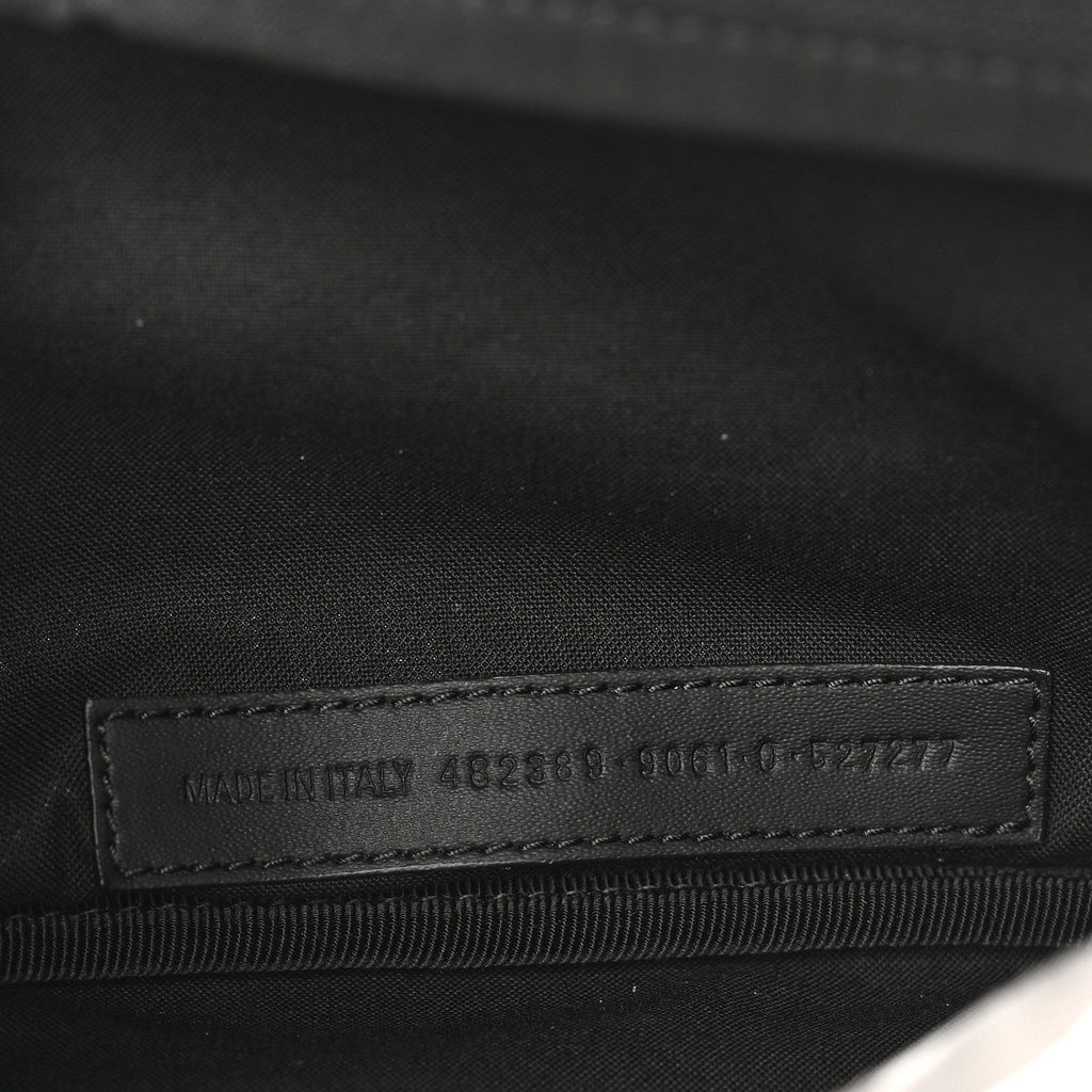 Distressed Nylon Canvas Camo Logo Explorer Beltpack Black White Gray